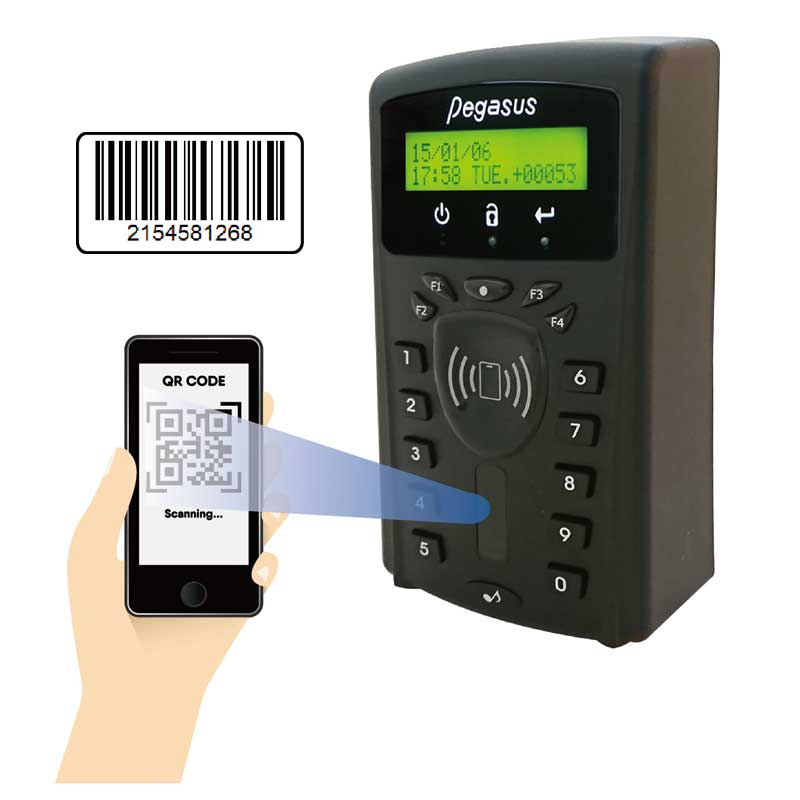 QR Code(Barcode)門禁考勤樓控感應讀卡機