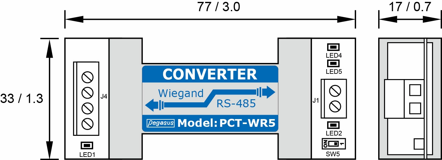 Wiegand to RS232 / RS485 Converter Wiegand to RS232 / RS485 Converter