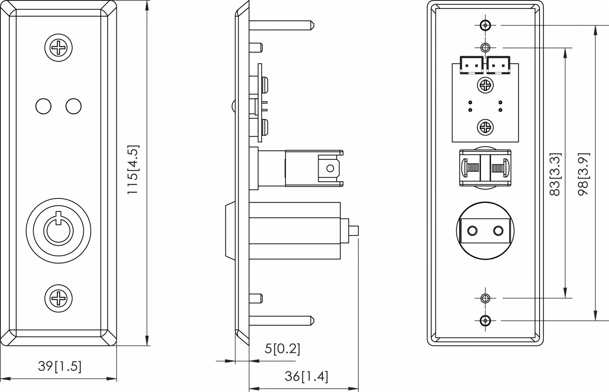 Mullion Tubular Key Switch Mullion Tubular Key Switch