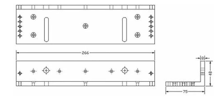 L Fixed Bracket for Electromagnetic Lock-PML-2100,PML-2101_Dimension