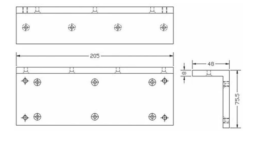 L Fixed Bracket for Electromagnetic Lock-PGL-600_Dimension