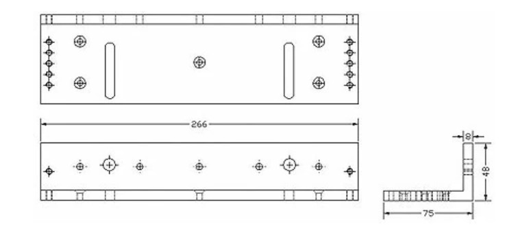 L & Z Fixed Bracket for Electromagnetic Lock-PML-2100, PML-2101_Dimension