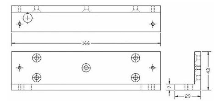 L Fixed Bracket for Electromagnetic Lock-PGL-180, PGL-180F_Dimension